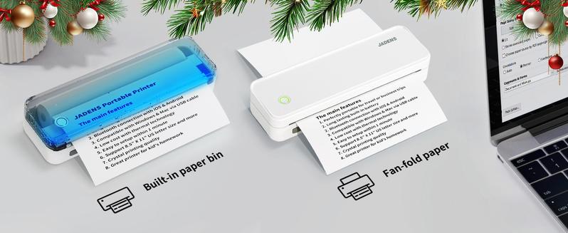 JADENS Portable Printers Wireless for Travel, Support 8.5" X 11" US Letter, Bluetooth Thermal Printer Inkless Mobile Printer for Office Home JADENS Portable Printers Wireless for Travel, Support 8.5" X 11" US Letter, Bluetooth Thermal Printer Inkless Mobile Printer for Office Home