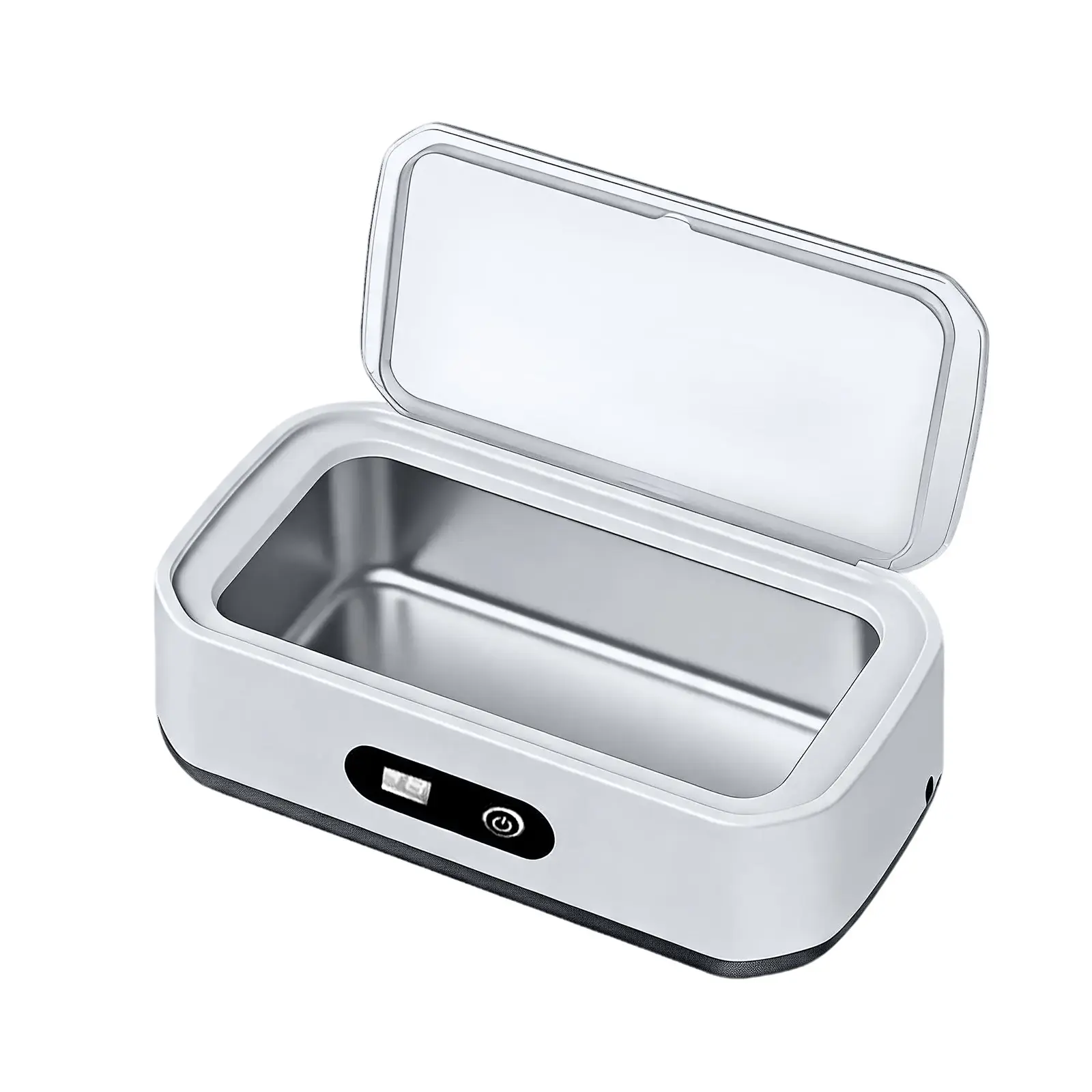 Digital Ultrasonic Jewelry Cleaner 49kHz With 5 Timer Settings For Rings Glasses Coins And Accessories