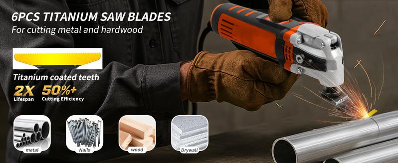 Valentine's Day 80-120PCS Titanium Oscillating Tool Blade, Professional Bi-Metal Multitool Blades Kits for Wood Nails, Metal, Plastic, with Japanese Teeth Fit Dewalt Milwaukee Bosch Worx Ryobi