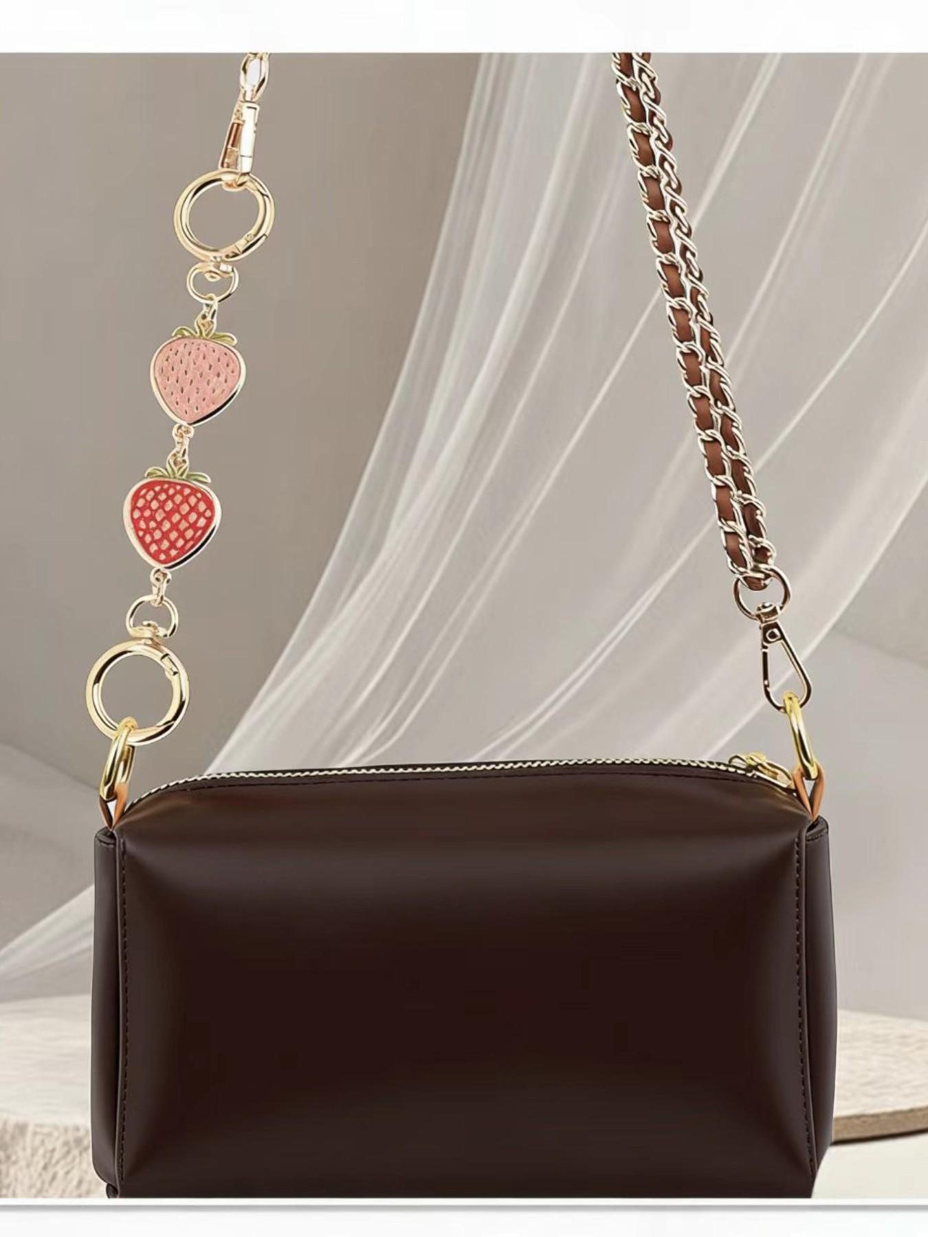 2pcs Heart Design Purse Chain Extender, bag extender，purse extender，purse chain，Riveting Style Bag Charm Accessory, Plain Pattern Suitable for All Seasons
