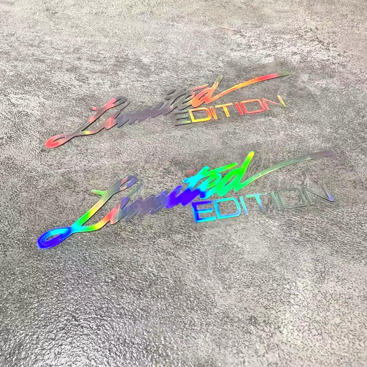 2pcs Vinyl Sticker Window Sticker -styling 3D LIMITED EDITION Decoration Reflective Laser Decal for  Accessories