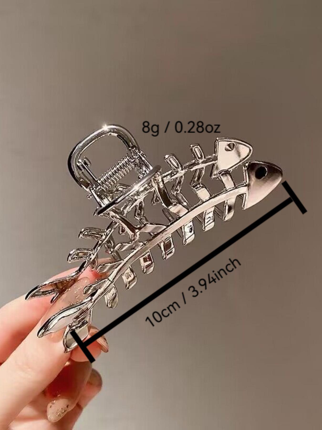 2Pcs Women's Elegant Fish Bone Design Hair Claw Clips, Cute Stylish Hair Clamps for Women & Girls, Trendy Fashion Hair Accessories Perfect for Daily & Casual Hairstyling