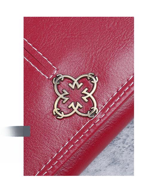 New stylish and simple women's soft leather long zipper wallet with multiple card slots and cute design