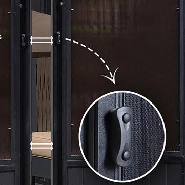 PURPLE LEAF 12' x 20' Hardtop Gazebo For Patio | Screen House Wood Grain Aluminum Solarium Canopy