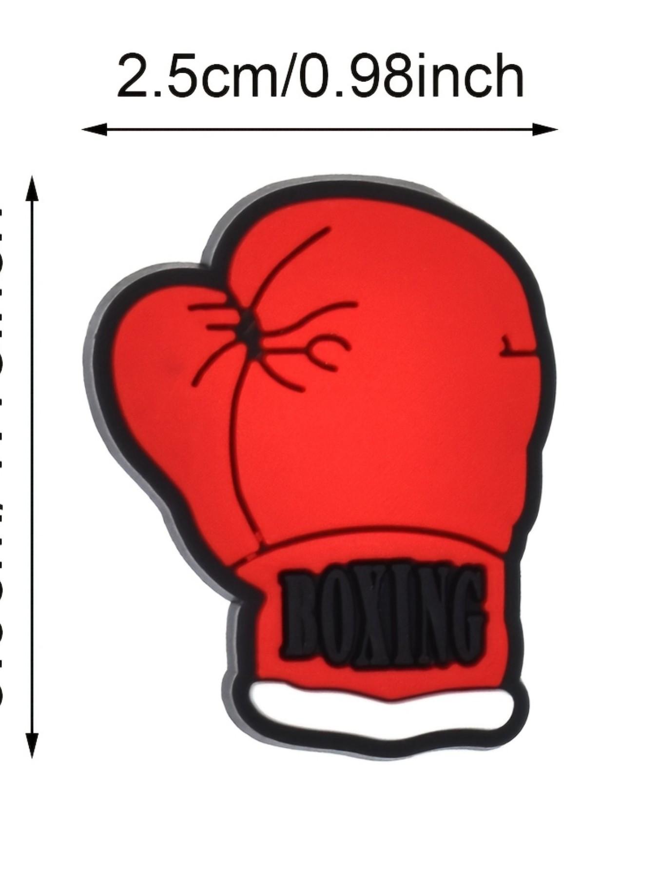 10pcs, plastic, red boxing series plastic shoe charms, boxer sandbag gloves with diverse patterns shoe accessories, holiday party gifts