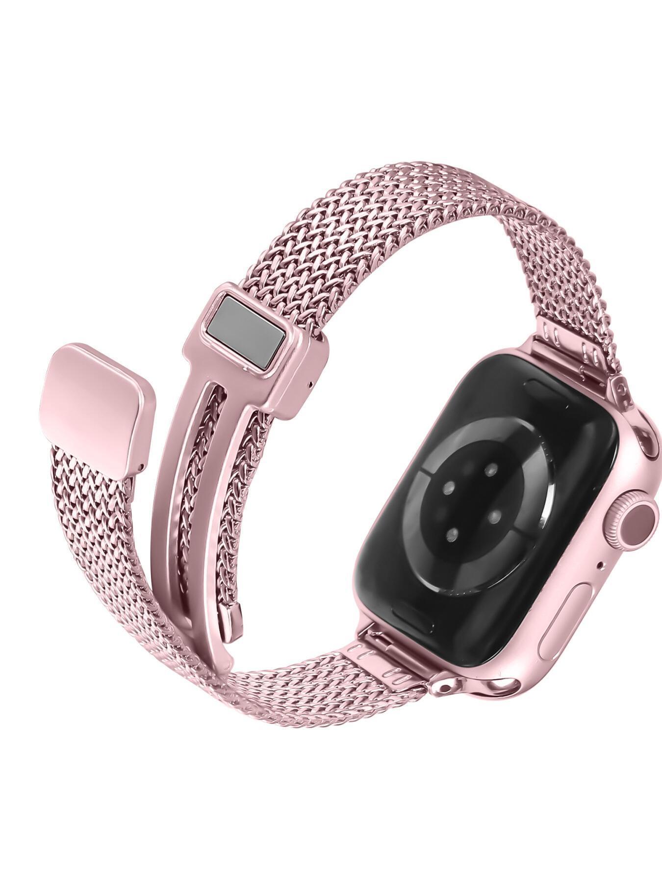 New strap compatible with Apple 1st to 11th generations, herringbone pattern magnetic folding clasp strap for Apple Watch Ultra