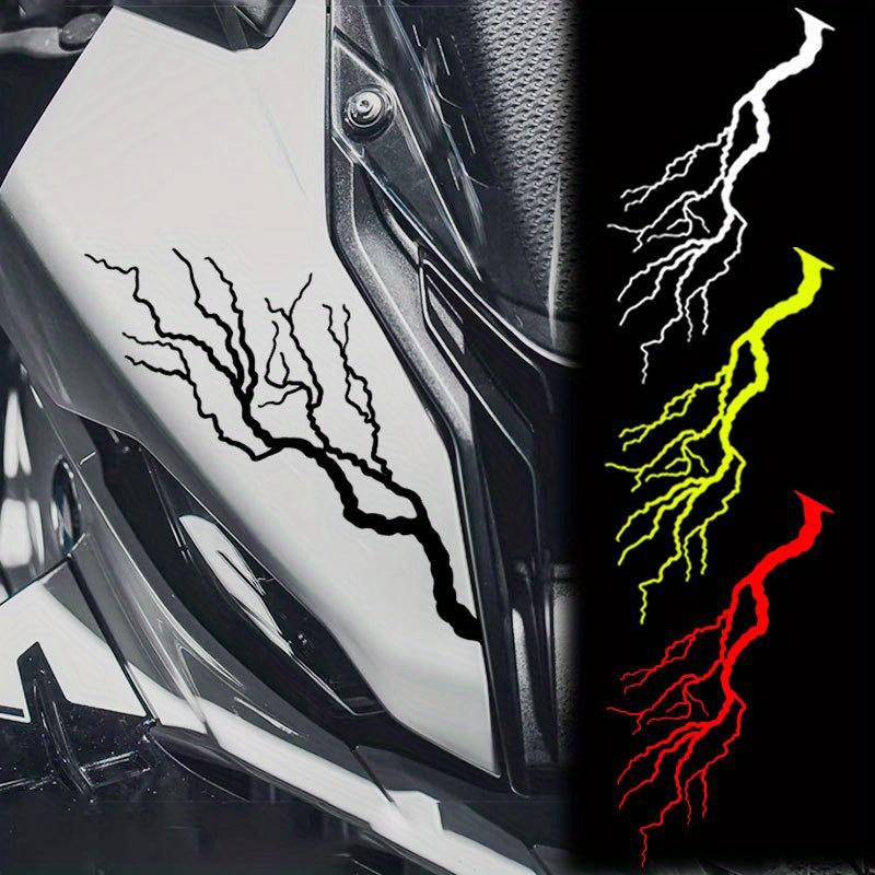Creative Lightning Pattern Motorcycle Motorbike Fuel Tank Side Panel Stickers Sticker Decals, Covering Scratches, Suitable for Universal Waterproof and Sun Resistant Decorative Accessories on The Exterior of Vehicles, with Multiple Colors To Choose From