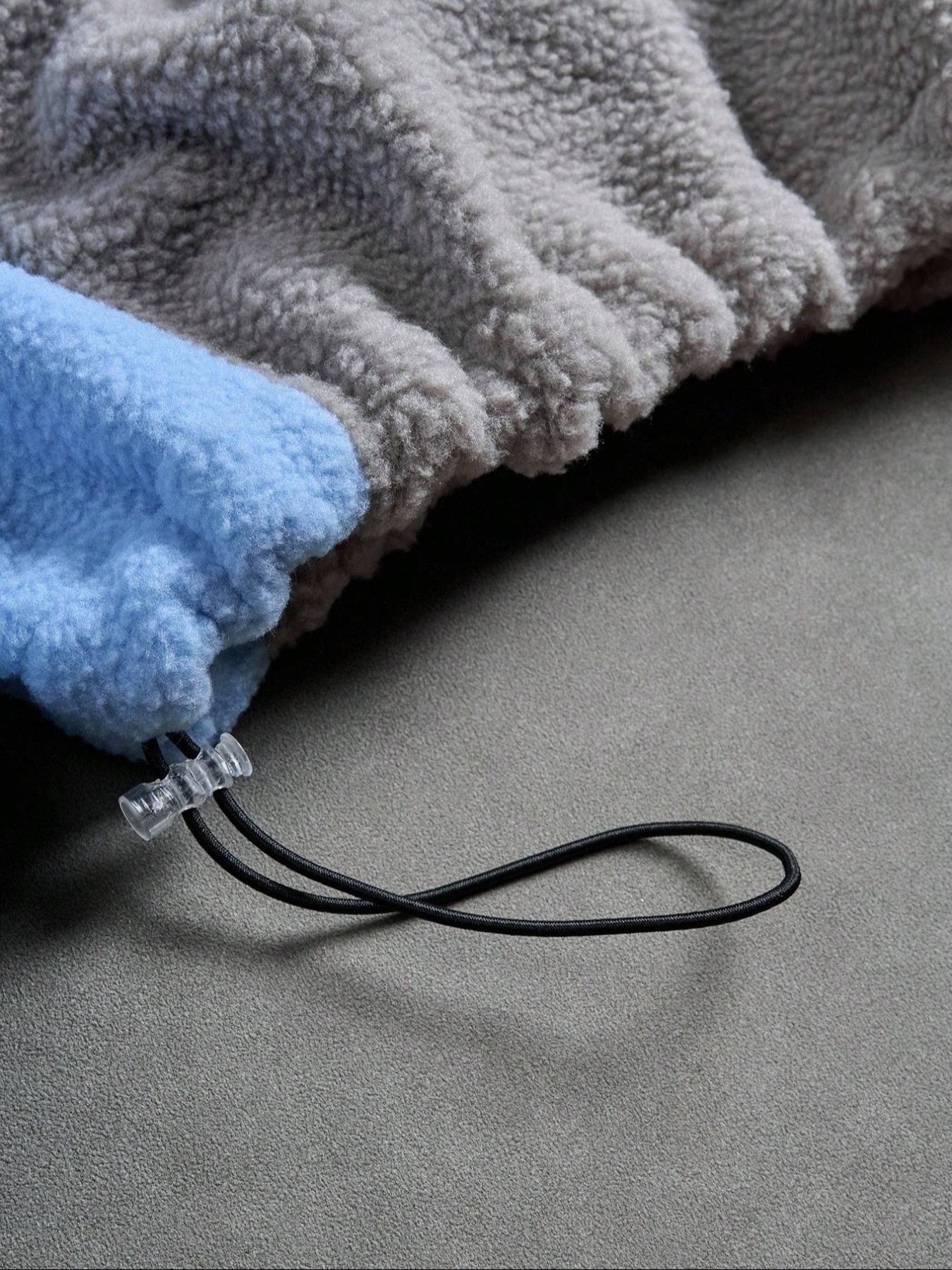 Men's Contrast Color Patchwork Zip Hoodie Jacket, Fall/winter Zipper Short Men's Hooded Sweatshirt, Shark Style Hooded Outerwear