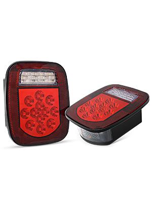 Nilight 2PCS 39 LED Universal Stop Turn Tail Light for Truck Trailer Boat Jeep, 12V Stud Mounted Red/White Lamp  dealsforyoudays Vehicle