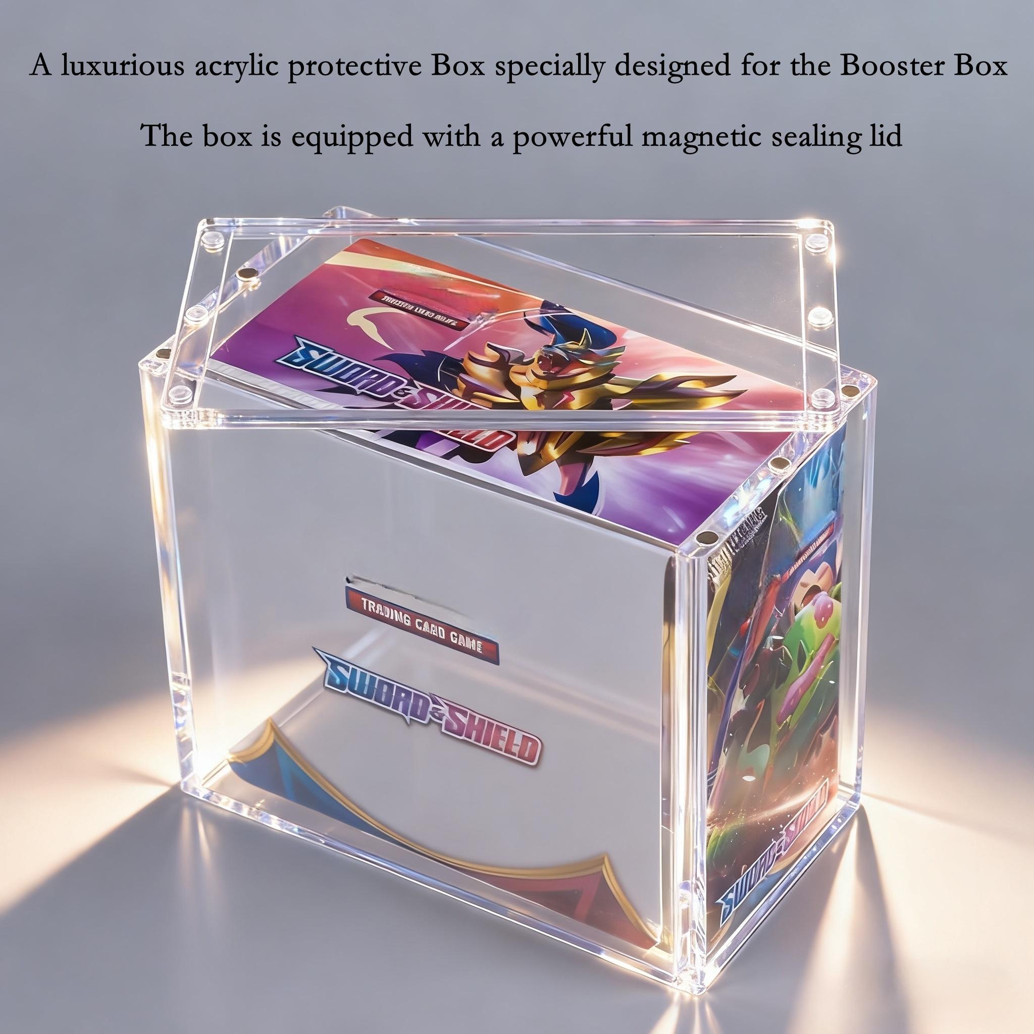 Acrylic Stackable Display Case for Elite Trainer Etb Cards, Trade Card Box, Dustproof High Transparency Magnetic Closure, Durable Collectible Storage Box