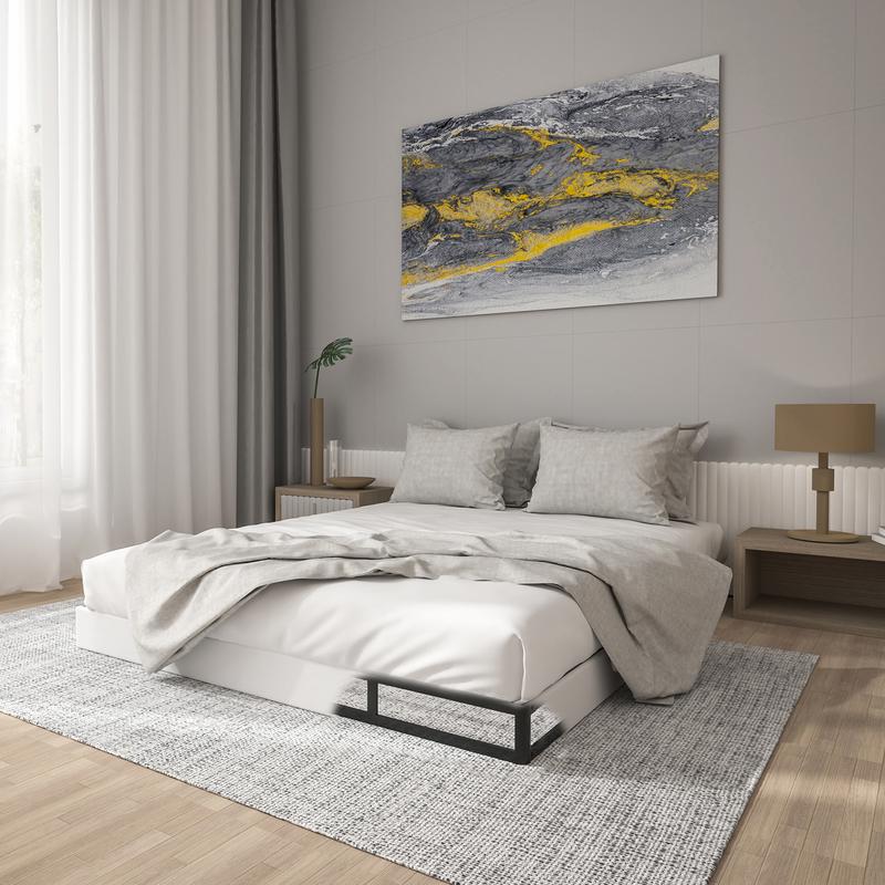 Edenza-Box Spring King 5 7 9 Inch High Metal Twin Full Queen Size with Heavy Duty Mattress Foundation, Fabric Cover, Easy Assemb l y, Quiet Noise-Free, Bedroom Furniture Luxury Bed Frame