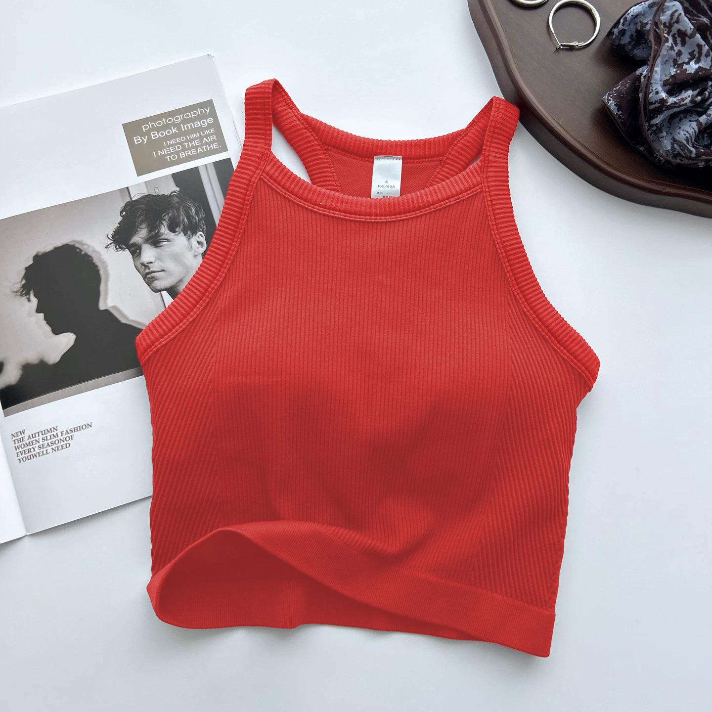 Fashion Colorblock Sports Bra Yoga Vest for Women, Shockproof Running Training Outerwear, Elegant Back Design High-End Feel