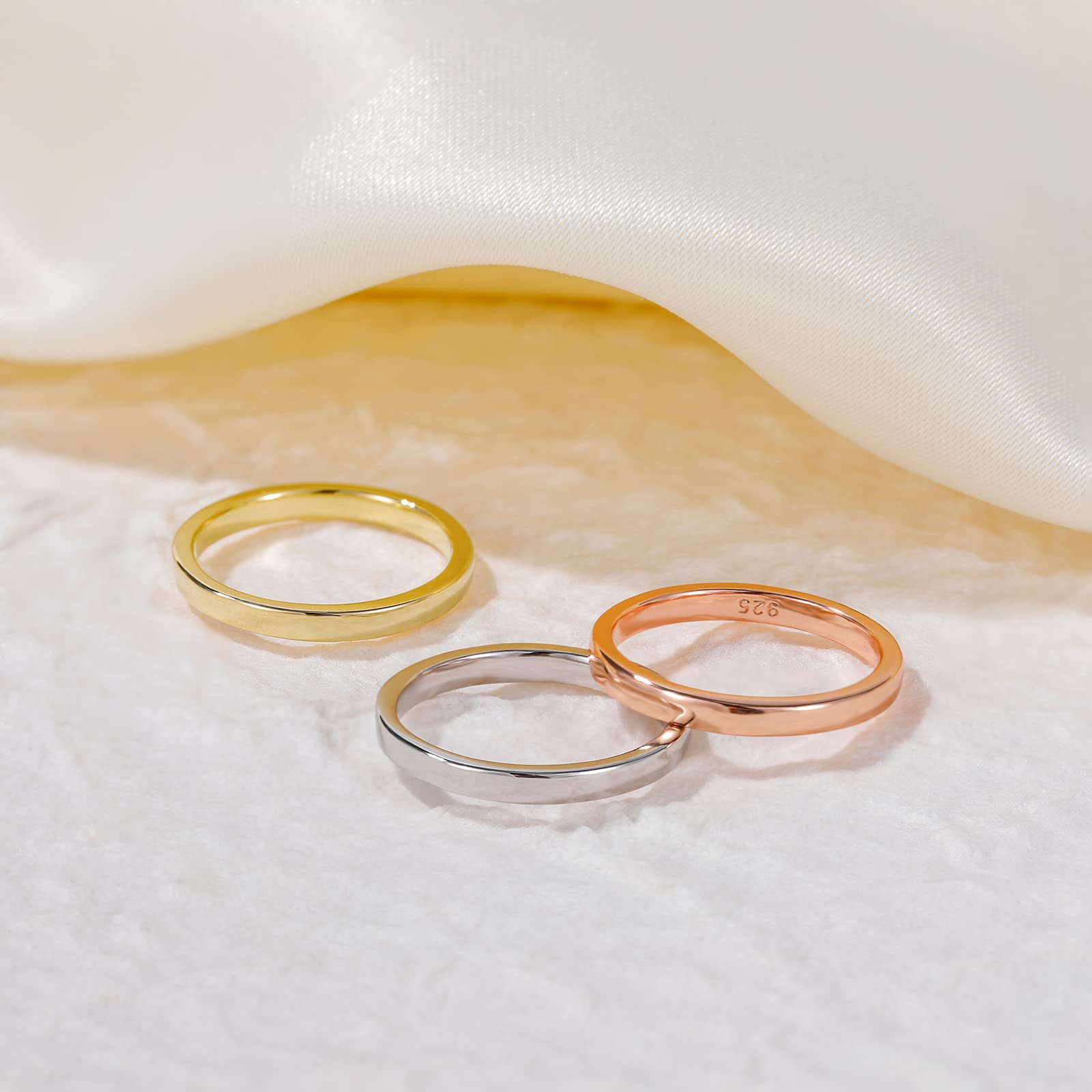 EAMTI 2mm 925 Sterling Silver Ring High Polish Plain Dome Wedding Band for Women EAMTI 2mm 925 Sterling Silver Ring High Polish Plain Dome Wedding Band for Women