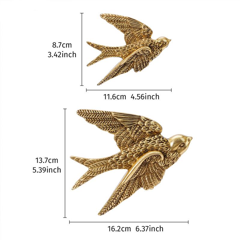 ⭐【Gallery Wall Hack】Textured Faux Brass Bird Sculptures ｜ Eclectic 3D Wall Art ｜ Maximalist Room Addition