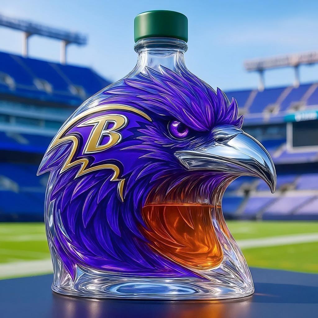 Colorful Animal Whiskey Decanter, Raven Design Glass Bottle, Trending Decorative Drinkware, Unique Gift Idea, Perfect for Home Bar