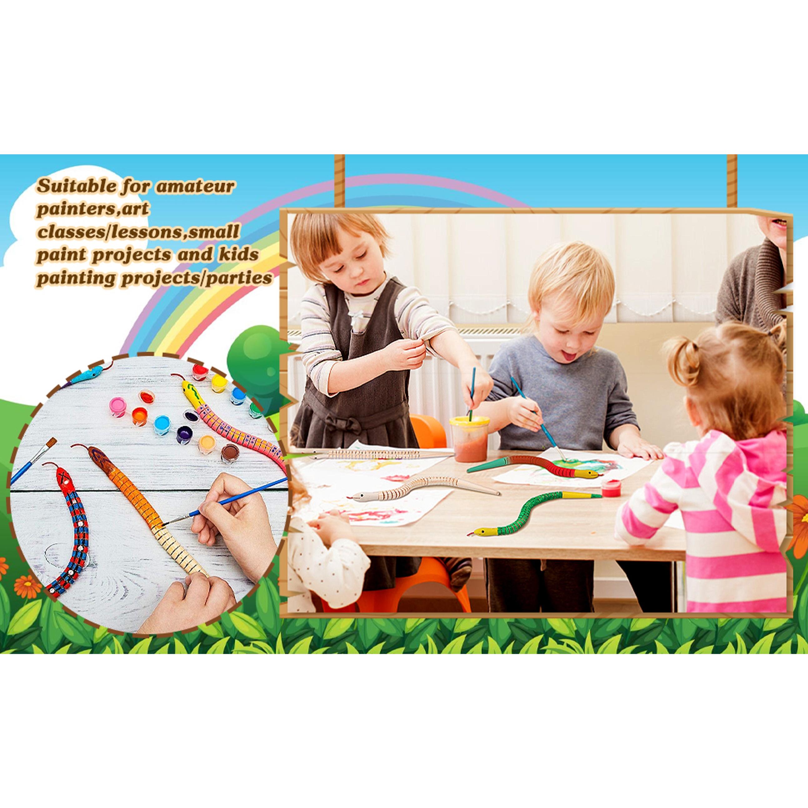 5pcs Wood Unfinished Snake Set: 11.79in Flexible Wiggly Painting Wooden Animal Articulated Fake Snake Model Crafts for Creative Painting and Imaginative Play, Halloween Birthday Party Suppliefidget toys