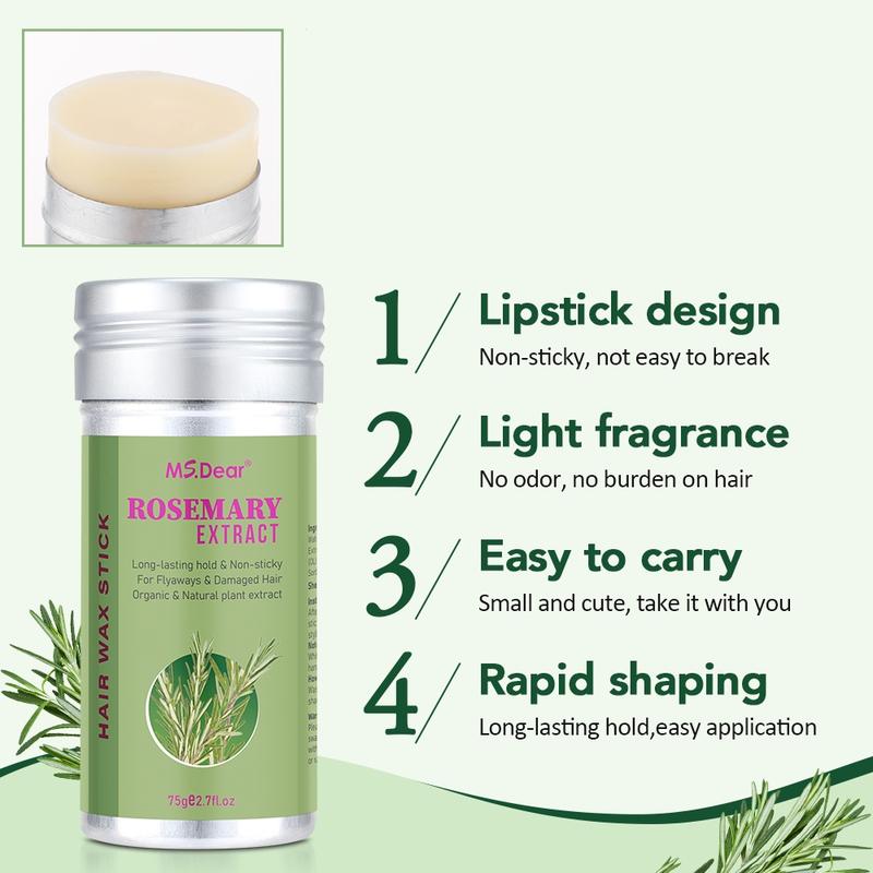 Rosemary Wax Stick Lipstick Frizzy Hair Hairline Pomade Wax Stick Mild Hair Styling Hair Gel For Kids & Adults Hair Care Products