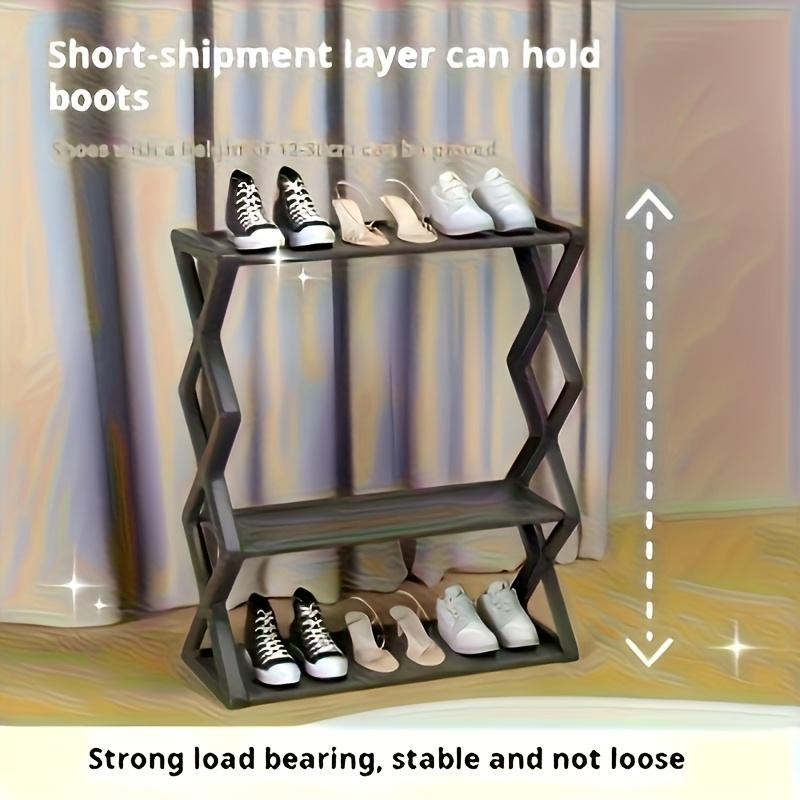 4 Layer Stainless Steel Shoe Rack, Space-Saving Design, Easy Assembly, Durable Modern Style, Ideal for Entryway & Bedroom Organization, Shoe Storage Rack