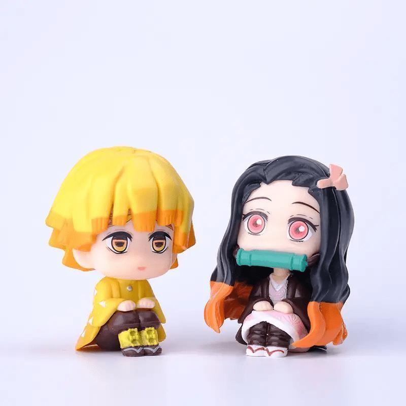 Demon Slayer Series Figurines Set, PVC Figures, Themed Figure, Tanjiro Nezuko Zenitsu Inosuke Kibutsuichi Models, Anime Collectibles, Figurines For Collectors, Perfect Gift, 8-Piece Desktop Decor