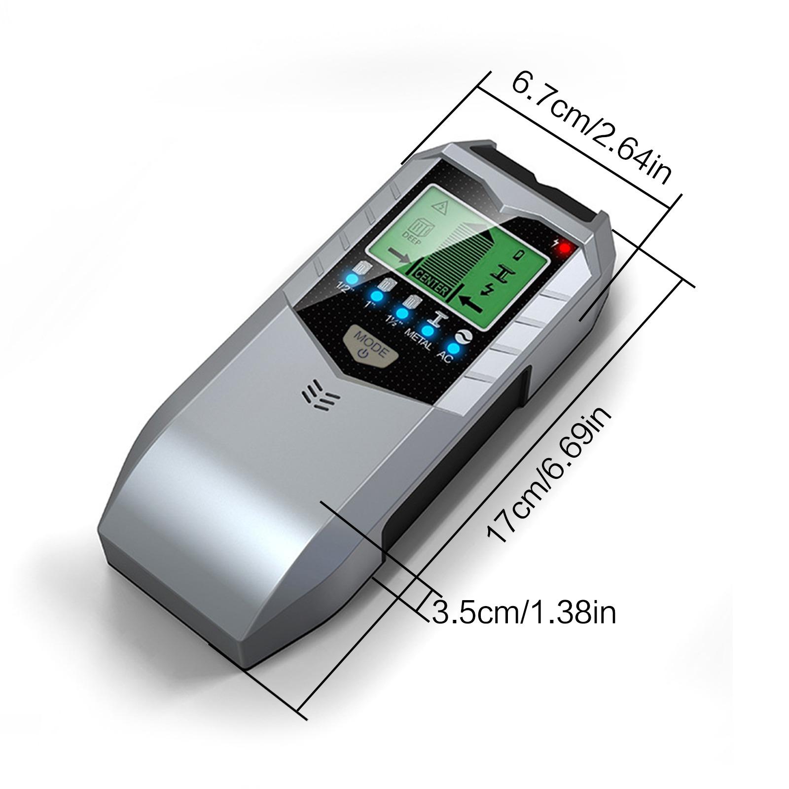 5-in-1 High-Precision Wall Scanner Detector: Multi-Mode Deep Sensor with LCD Digital Display - Portable Handheld Tool for Detecting Metal, Wires, Pipes in Home DIY & Construction - Real-Time Locating & Safe Pipeline Inspection