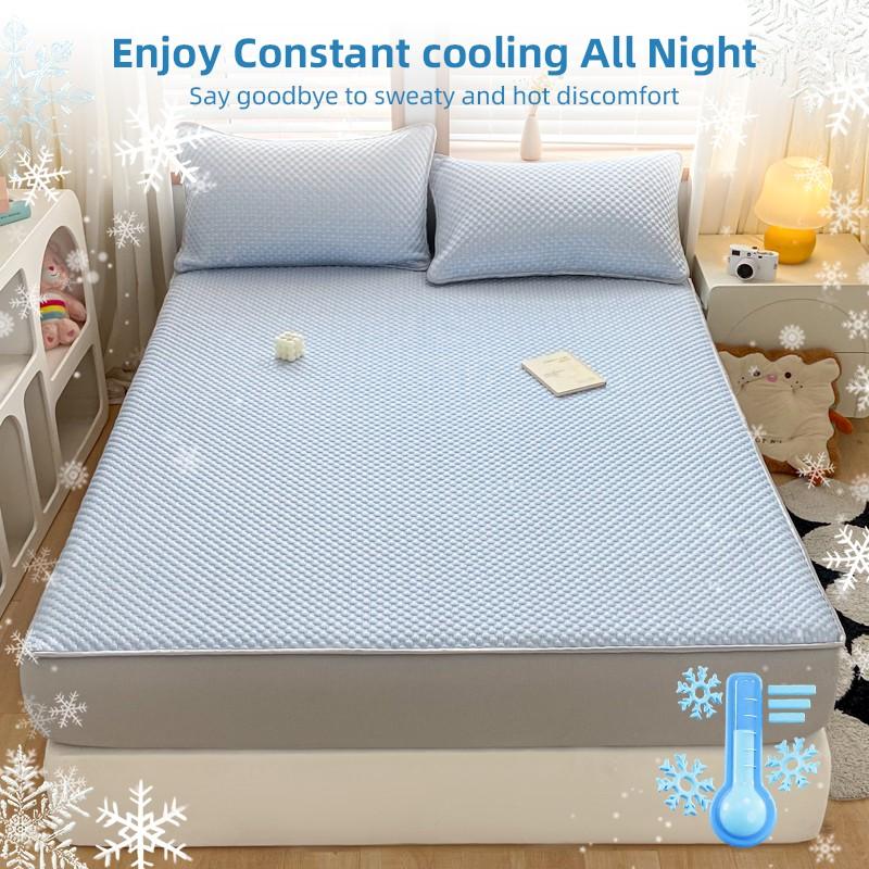 2/3 pcs waterproof and cool mattress cover, Cooling mattress protector, Bed protector, cool and breathable mattress cover, anti sweat, anti stain, anti pet scratch, suitable for hot sleepers and night sweats, multiple sizes and colors