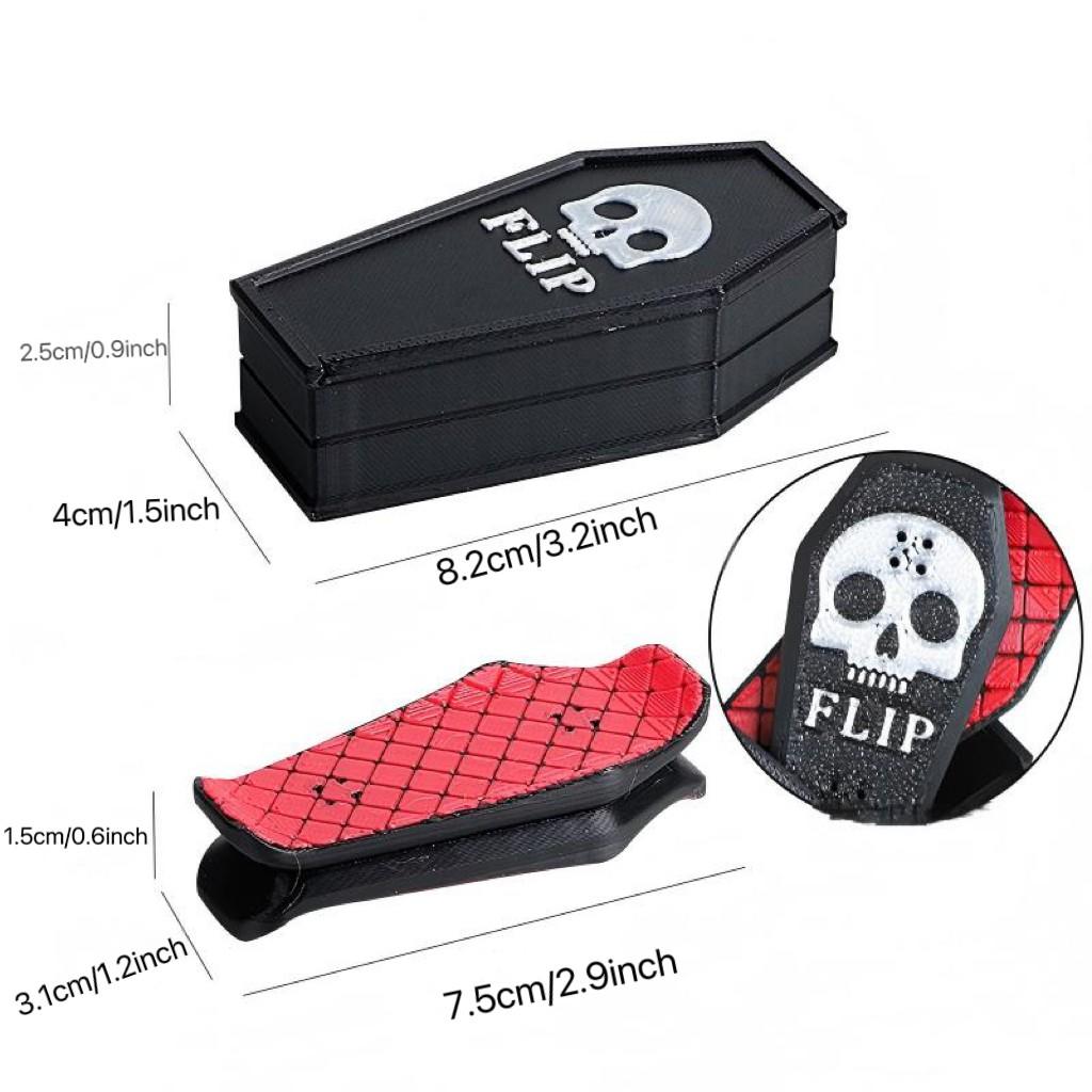 Magnetic Kickflip Fidget Slider Toy for Adults Mini Flip Fingerboard Skateboard with Storage Crat Portable,Office Desk Toys