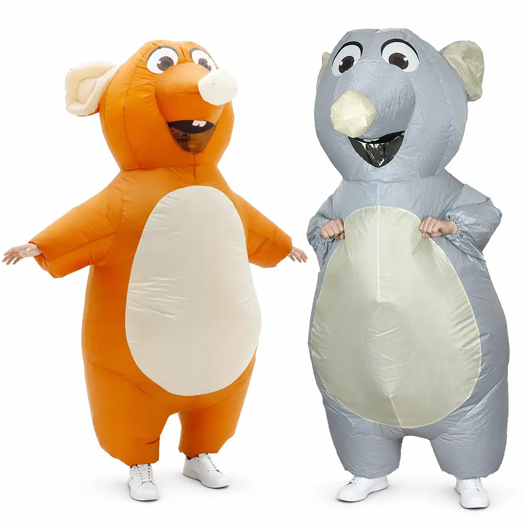 Cute Mouse Costume Inflatable Suit, Youth Adult Size, Fits 155-190cm, Includes Fan & Battery Box, Perfect for Halloween & Christmas Cosplay