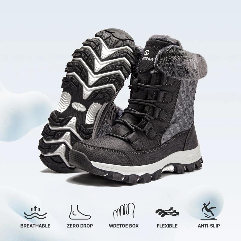 HOBIBEAR Women's Snow Boots Anti-Slip Waterproof Outdoor Shoes Winter Snow Boots Warm Fur Lined Comfortable Shoes for Women