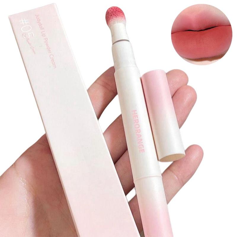 Compact Fur Ball Sponge Head Matte Lipstick for Music Festival Makeup, 1 Count Velvet Matt Finish Lip Gloss for Girls, Lip Moisturizer, Trending Makeup, Summer Makeup, Korean Makeup, 2000s Makeup