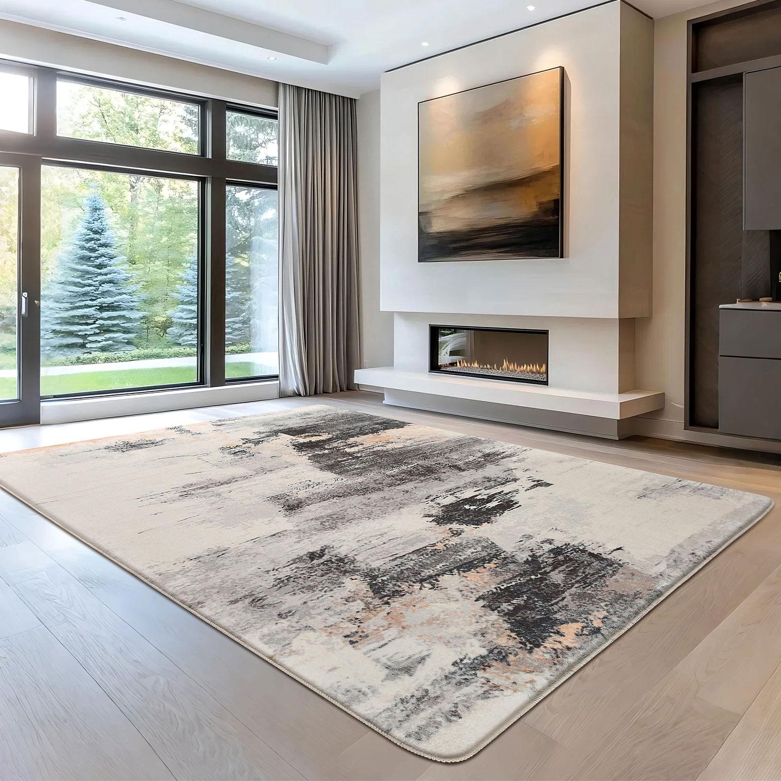 Soft Comfortable Carpet with Modern Simple Design, Ideal Modern Abstract Rug for Bedroom, Kitchen, Living Room, Dressing Room and Bedside Indoor Use, Home Decor Rug, Holiday Gift