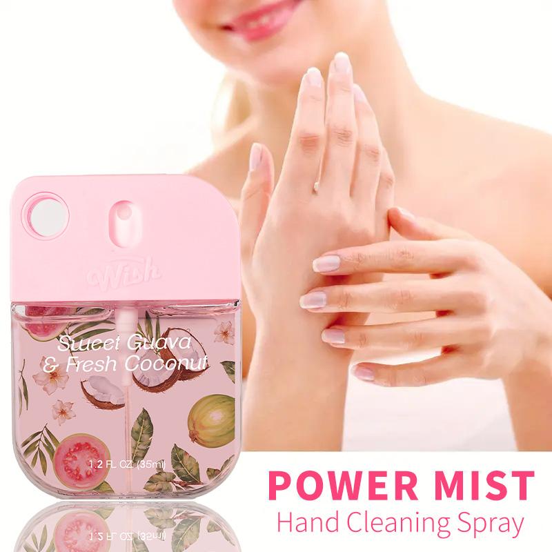 Wish 1.2 fl oz Hand Sanitizer Fragrance Spray Portable Hydrating Mini Perfume Fresh Fruity Scent Leaves Hands Cleaning Hydrated Delicately Scented No Rinse Travel Size for All Ages Ideal for Outdoor Activities Holidays & Gifting Skin Care Aroma