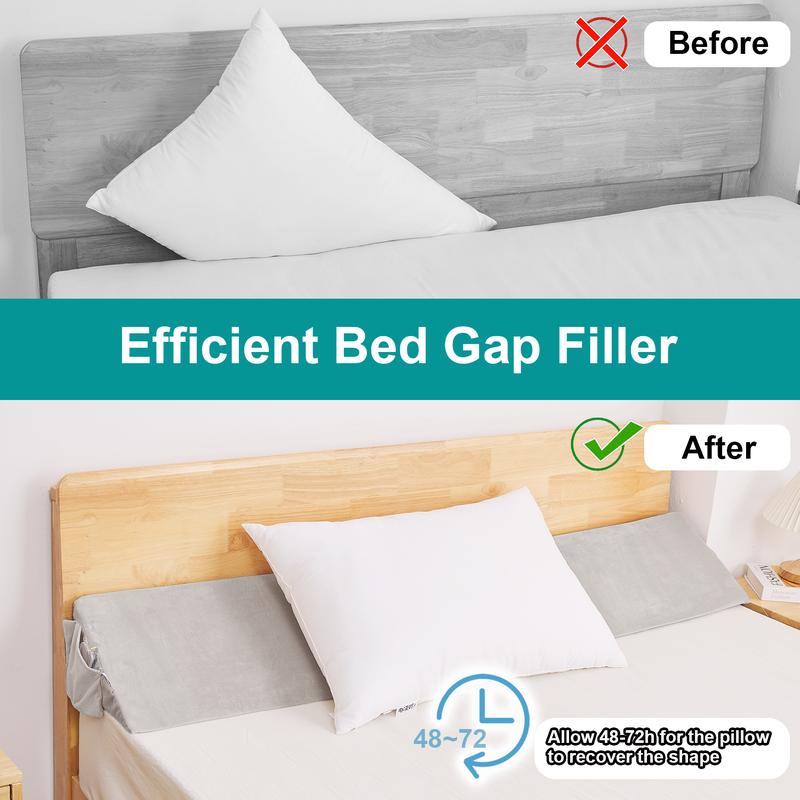 TokSay Wedge Pillow For Headboard Bed Gap Filler Between Mattress And Headboard Adjustable High-Density Memory Foam Contoured Supportive Sleep Reading