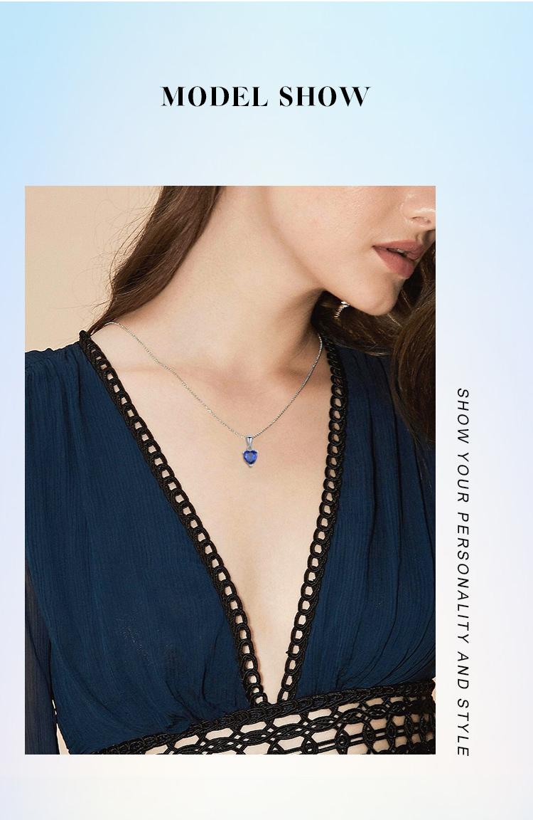 Cute Heart Birthstone Necklace for Women, Hypoallergenic Dainty Pendant for Her, Handmade Jewelry Gift for Girlfriend & Ladies With 18'' Chain