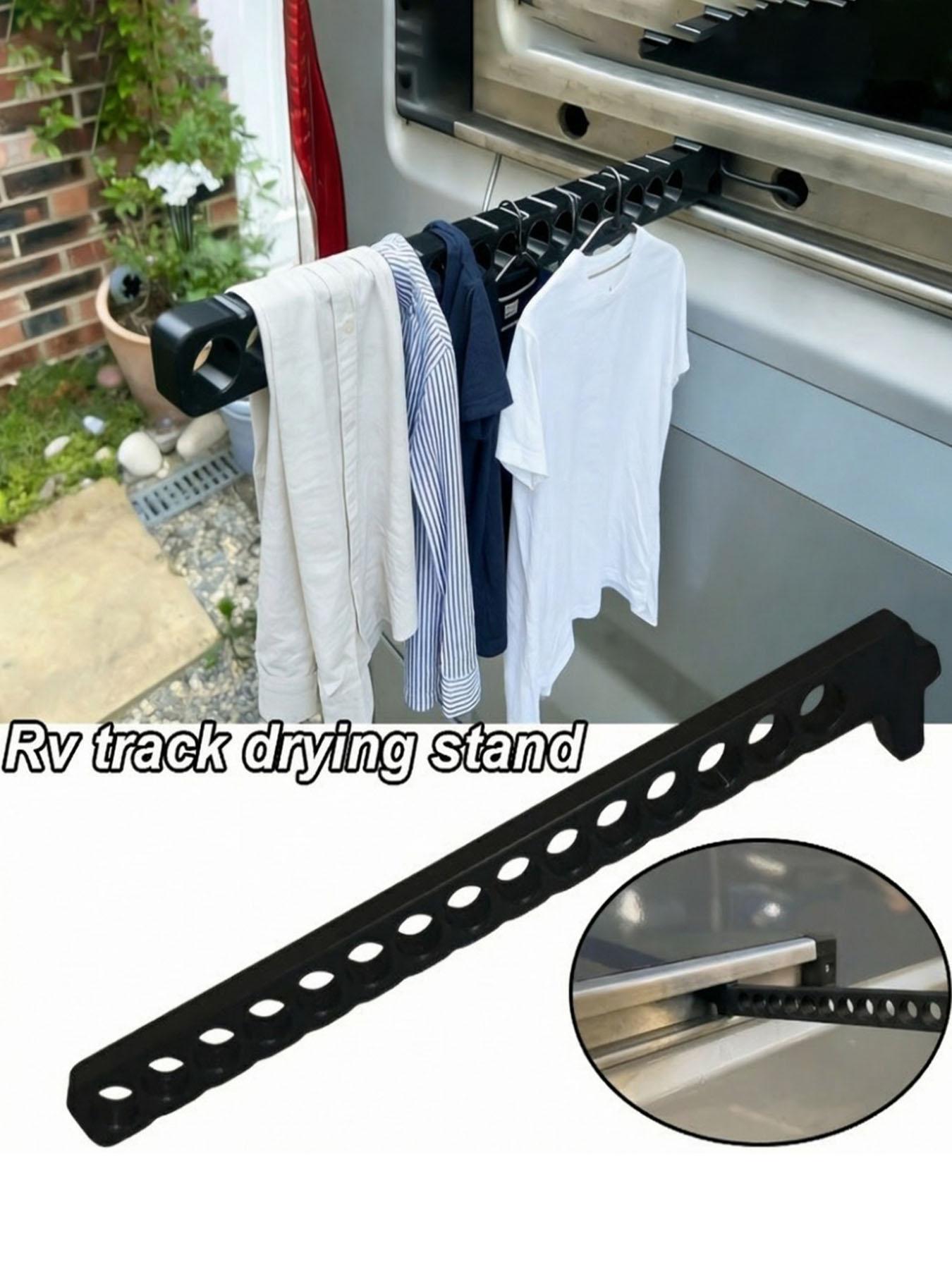 RV Shoe Rack and Clothes Rack Set, Wall-Mounted RV Track Drying Rack, Quick-Dry Ventilated Shoe Rack, Lightweight Portable Outdoor Travel Accessory