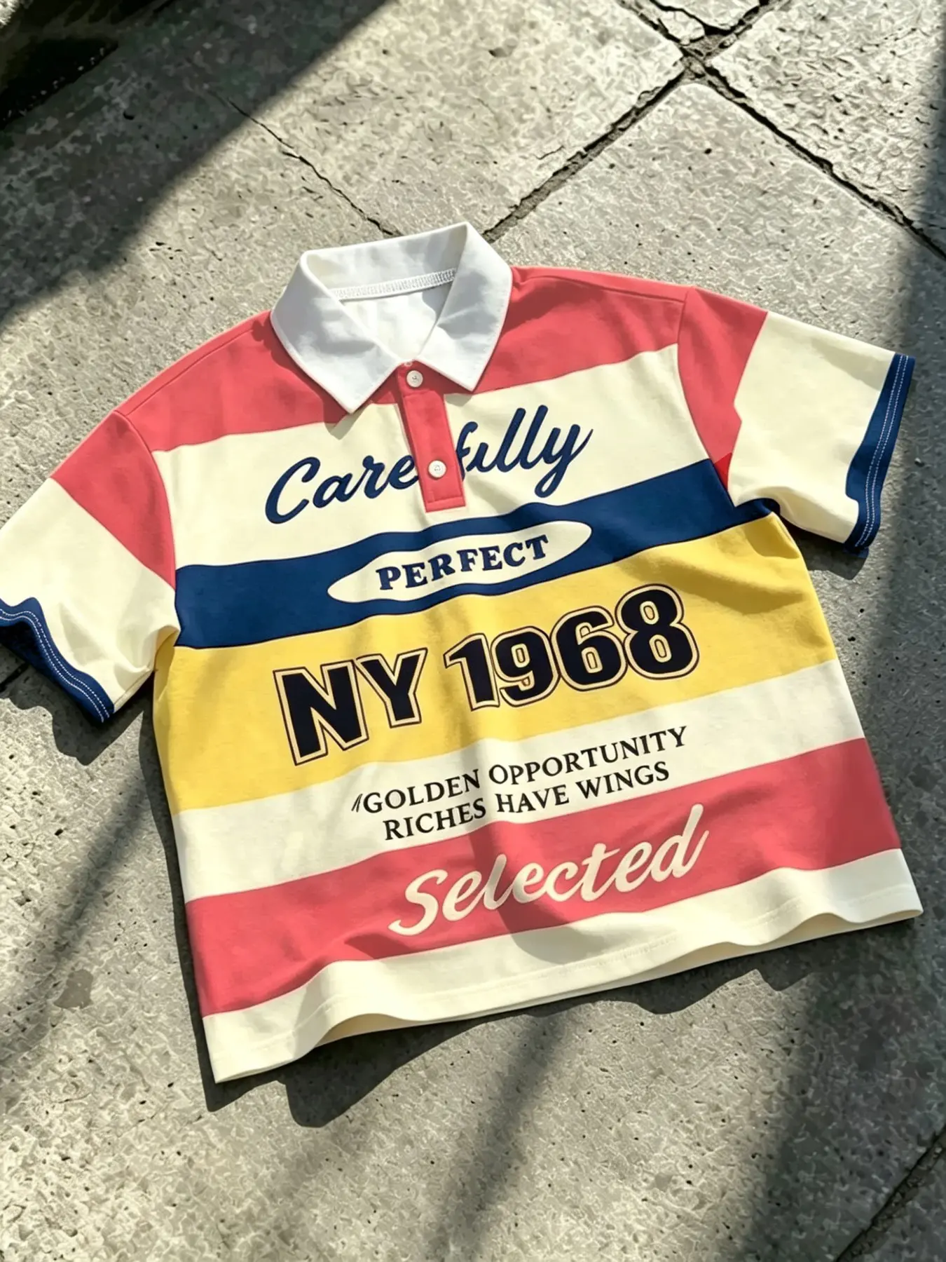 Men's Vintage Colorblock Striped Polo Shirt, Breathable Cool Polo, Breathable Loose Fit Collar Short Sleeve, Printed Casual Fashion Top for Fall, Graphic Polo Shirts