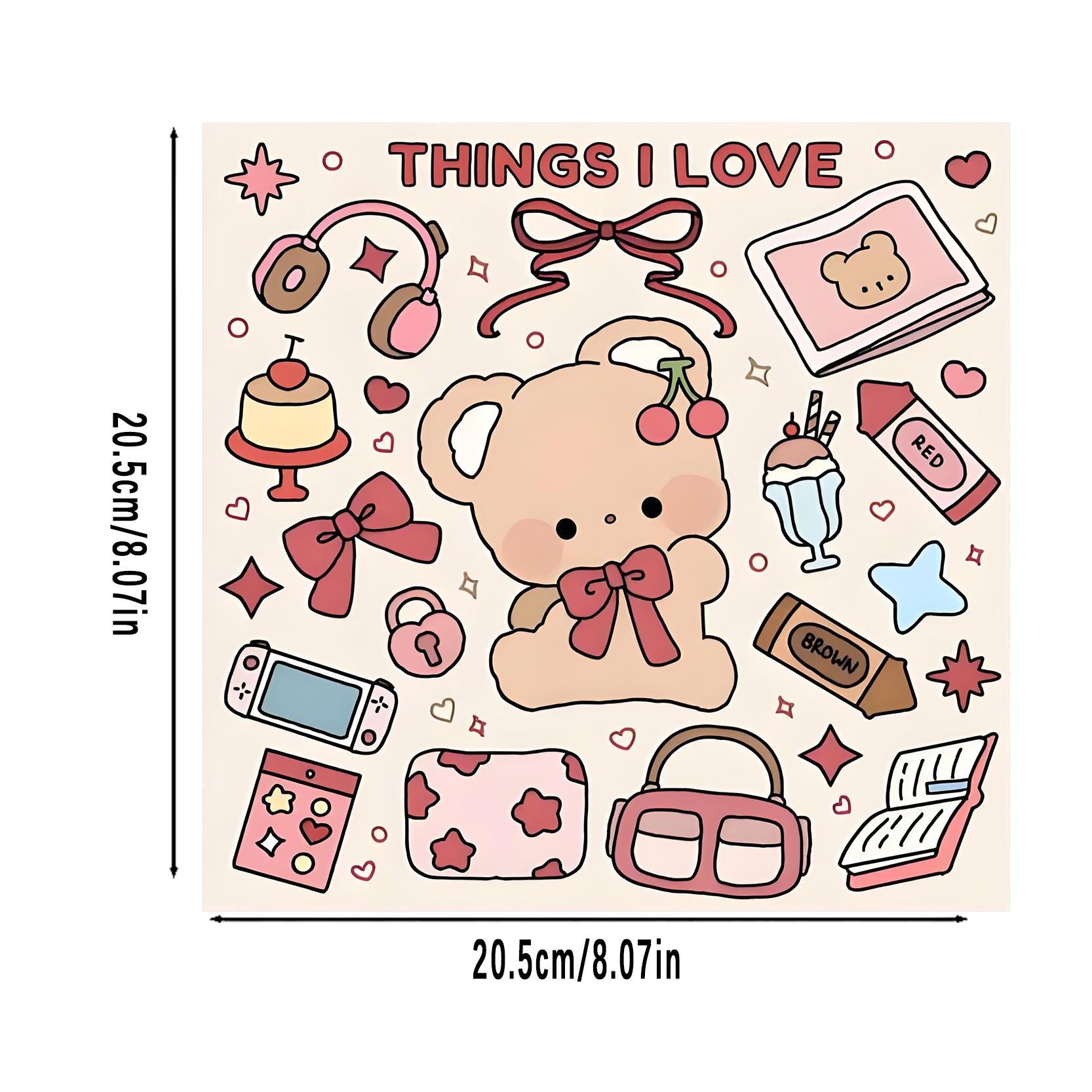 Things I Love Cute Kawaii Coloring Book for Kids & Adults - 22 Easy Aesthetic Cozy Life Coloring Pages, 120gsm Thick No Bleed Paper, Non-Toxic Odorless, Glue Binding, Perfect for Stress Relief