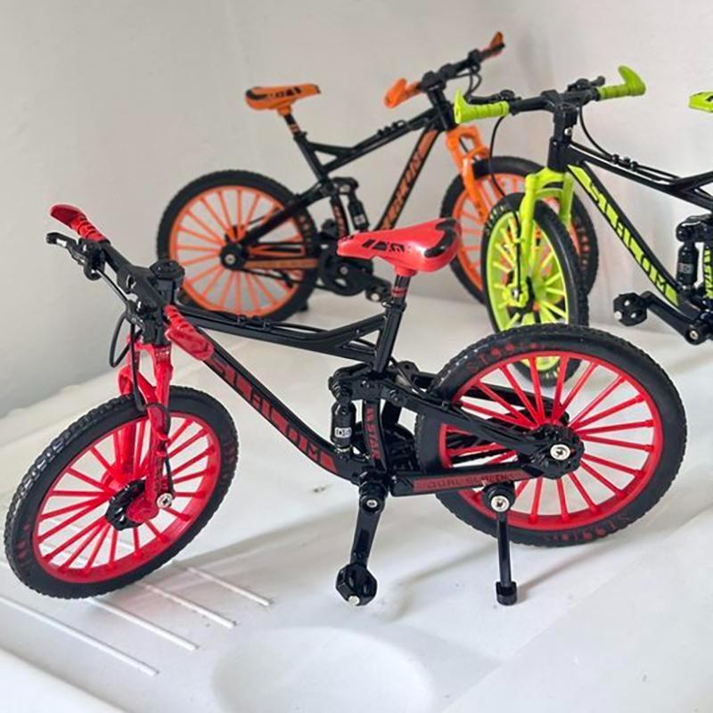 1:10 Mini Finger Bicycle Model, Alloy Simulation Mountain Racing Bike, Collectible Toys for Boys Kids