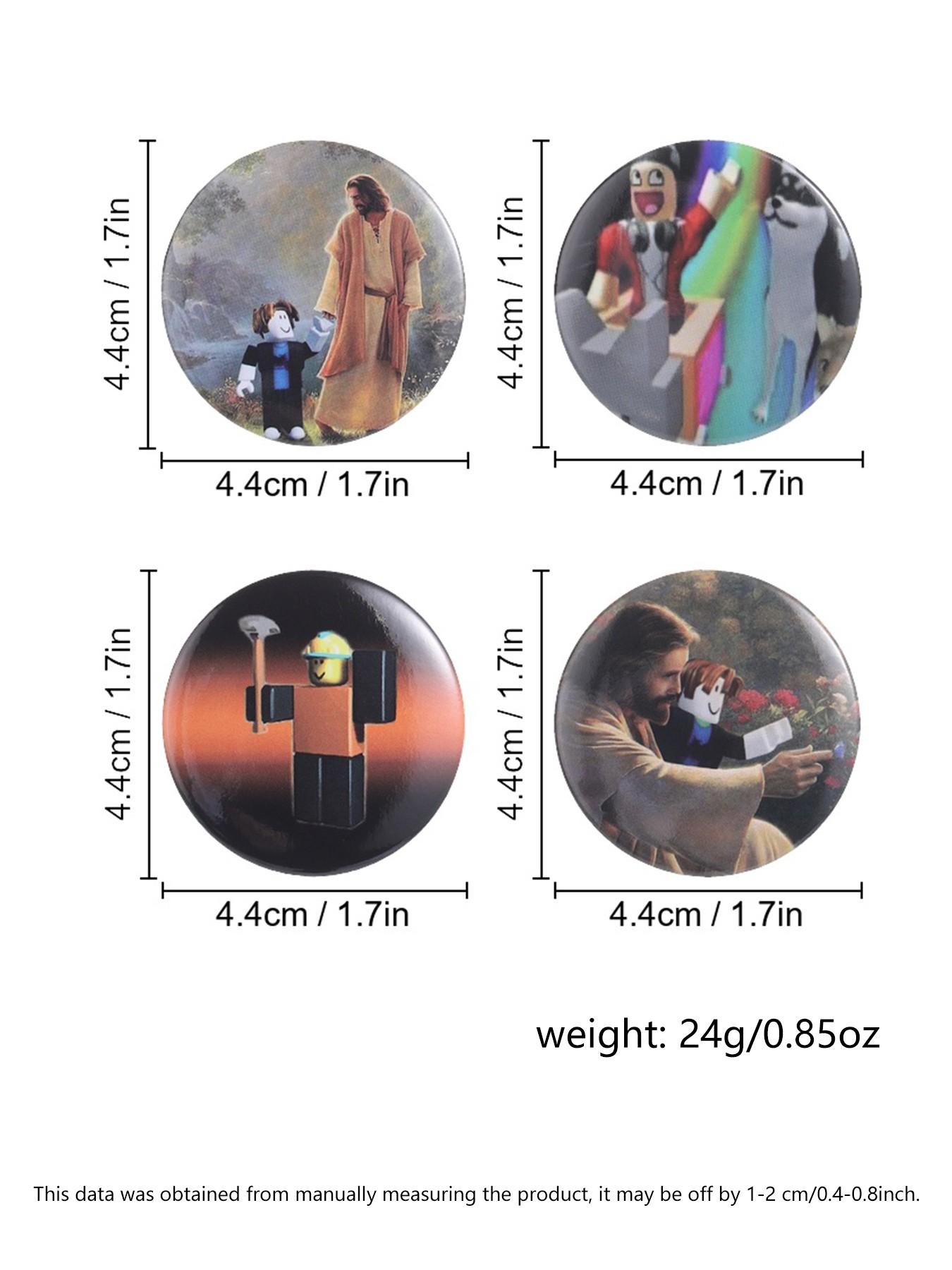 4PCS Cartoon Game Meme & Jesus Design Tinplate Soft Button Pins , Creative Game Metal Pins Backpack Clothes Lapel Jacket Badge ,Unisex Daily Accessory,Fashion Jewelry Gift for for Fans Collectors