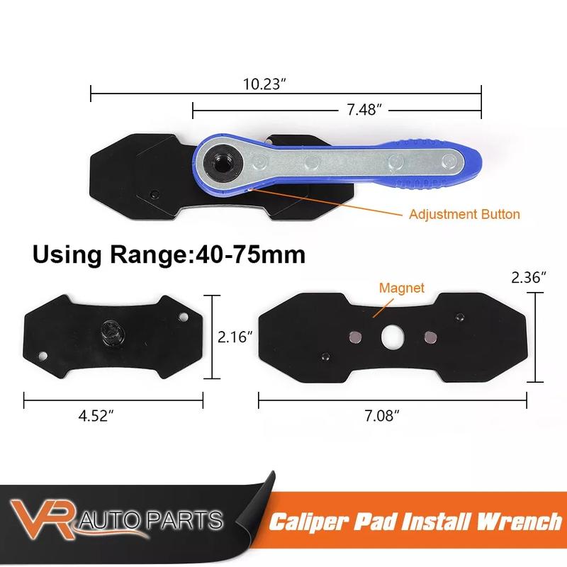 CROSSDESIGN Ratcheting Brake Piston Spreader Wrench Caliper Pad Install Tool Press Ratchet For most large trucks commercial vehicles with Four piston Calipers