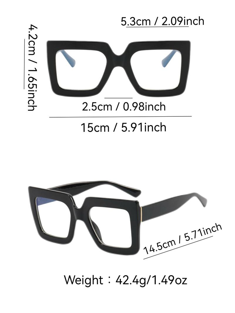 Unisex Vintage Oversized Eyeglasses, Stylish Trendy Eyewear, Trendy Casual Eyeglasses for Everyday Use, Fashion Accessories for Outdoor Activities