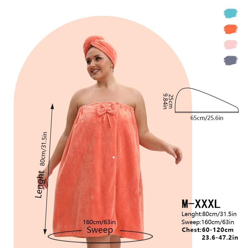 Plus Size Bath Skirt & Shower Cap Set, 2 Counts/set Adjustable Bath Skirt & Shower Cap, Thickened Cute Bath Skirt, Ideal for Home Use, Travel, Sauna, and Spa, Womenswear