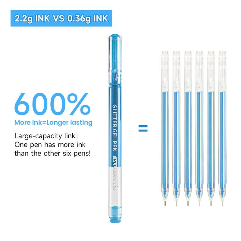 Glitter Gel Pens, Glitter Markers, 72 Pack Colored Pens for Black Paper & White Paper, 1.0mm Point Pens, Large Capacity Ink Pens for Coloring, Writing, Drawing, Journaling, Note Taking, School, Office, Home
