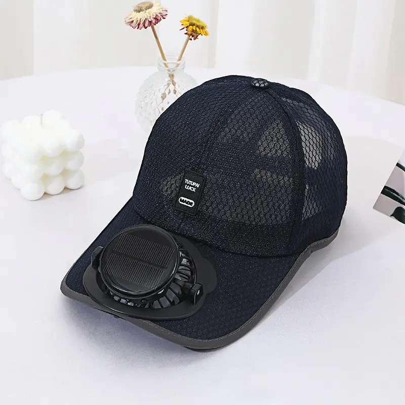 Solar & USB Rechargeable Fan Cap, Upf50+ Sun Protection, Dual-Core Fan, Adjustable Wind Speed, Smart Display, for Outdoor Activities