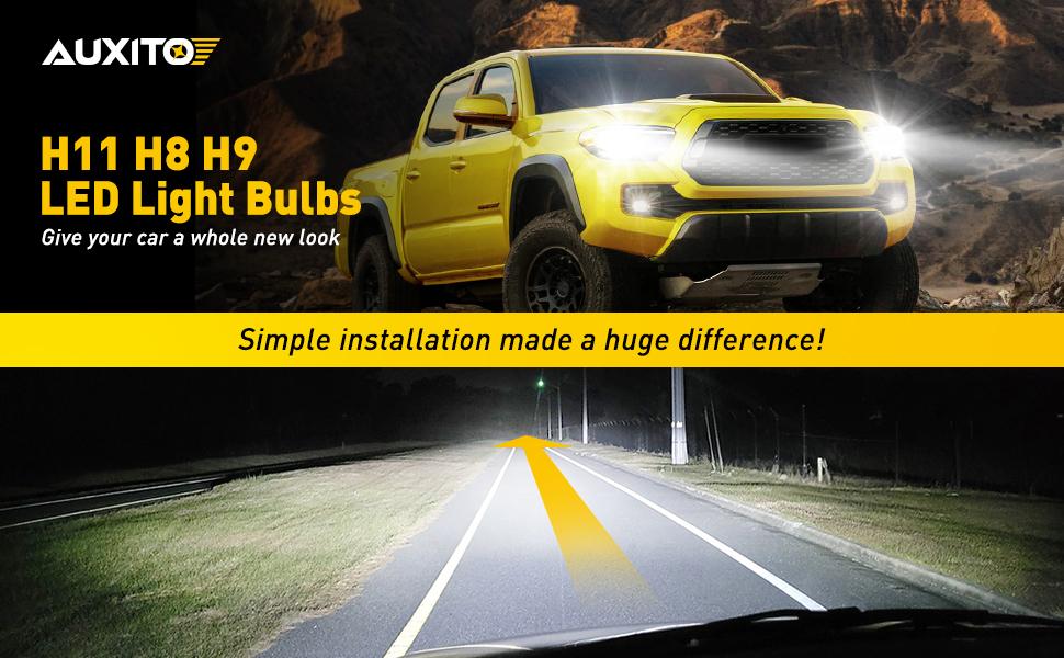 AUXITO H11/H9/H8/9145/H10/9140/9045/9005 HB3/9006 HB4 LED Fog Light Bulb Fanless, 40W 6000LM High Brightness LED Headlight , 6500K Cool White,3000K Amber Yellow,CSP LED Chips Fog Lamps Replacement for Cars, Play and Plug (Pack of 2) AUXITO H11/H9/H8/9145/H10/9140/9045/9005 HB3/9006 HB4 LED Fog Light Bulb Fanless, 40W 6000LM High Brightness LED Headlight , 6500K Cool White,3000K Amber Yellow,CSP LED Chips Fog Lamps Replacement for Cars, Play and Plug (Pack of 2)