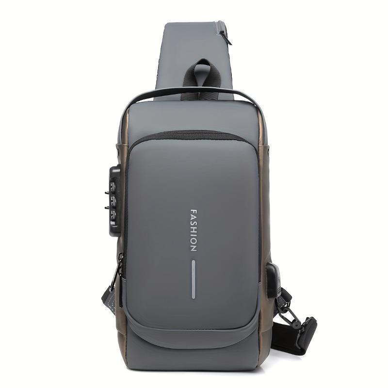 Men's Anti-Theft Chest Bag with Combination Lock — Durable Oxford Fabric, Adjustable Shoulder Strap; Ideal for Motorcycling and Casual Sports; Crossbody Style with a Summer Vibe. Men's Anti-Theft Chest Bag with Combination Lock — Durable Oxford Fabric, Adjustable Shoulder Strap; Ideal for Motorcycling and Casual Sports; Crossbody Style with a Summer Vibe.