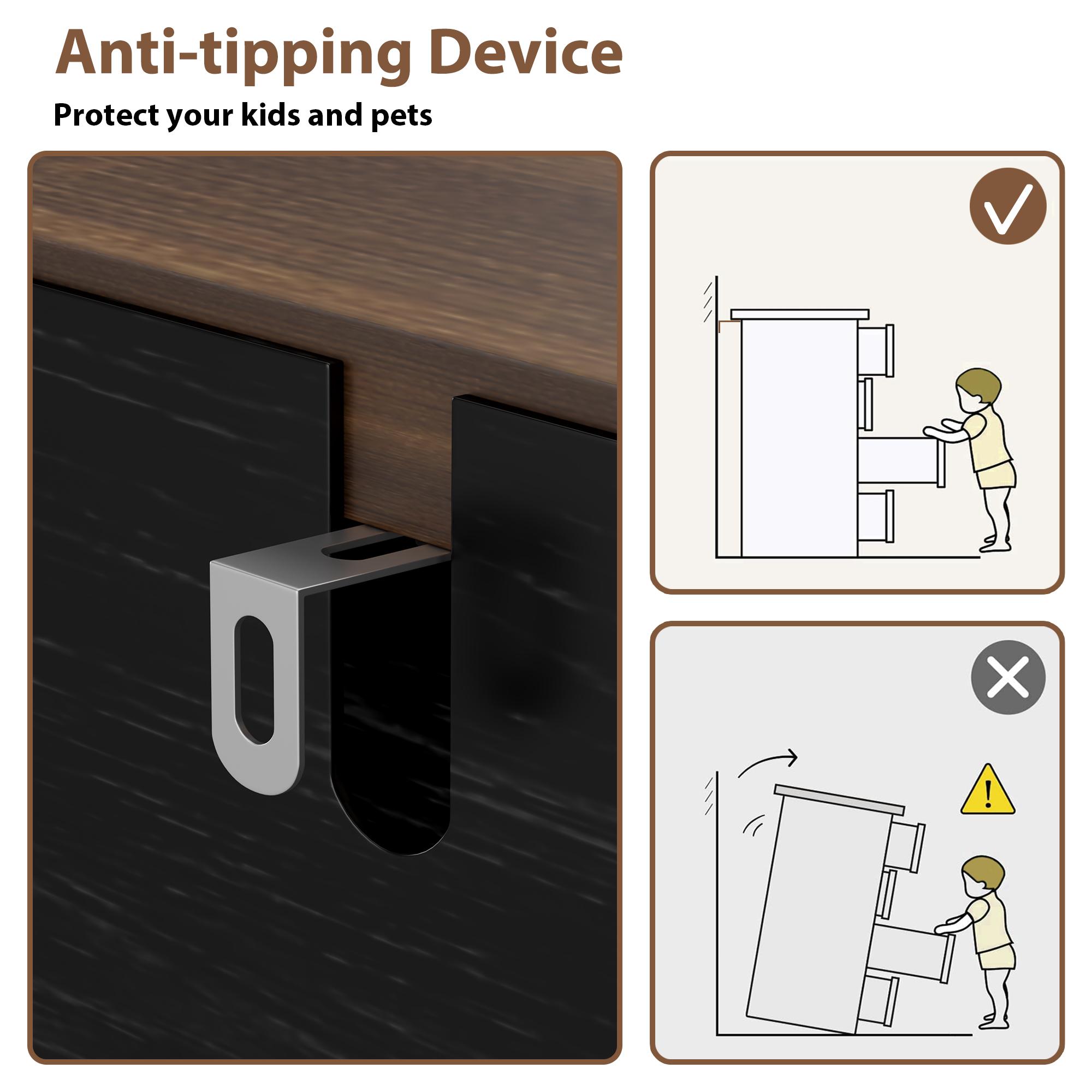 Aowos Wooden Dresser for Bedroom, Entryway Table, Wide Chest of 6 Drawers, Furniture Dresser, Large Storage Tower Unit, Vintage Farmhouse Design, Ideal for Bedroom, Living Room, Entryway & Hallway, Armario