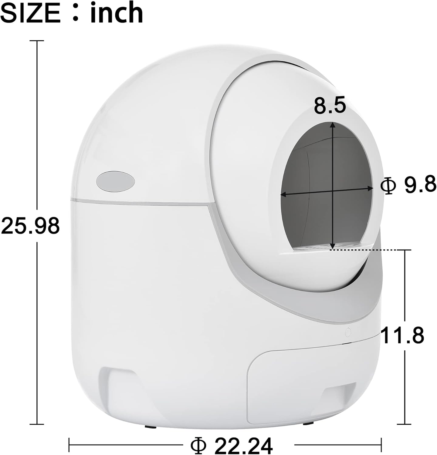 Smart Automatic Self-Cleaning Cat Litter Box with Cover, APP Control, Odor Removal, Safety Protection for Multiple Cats, Automatic Litter Box