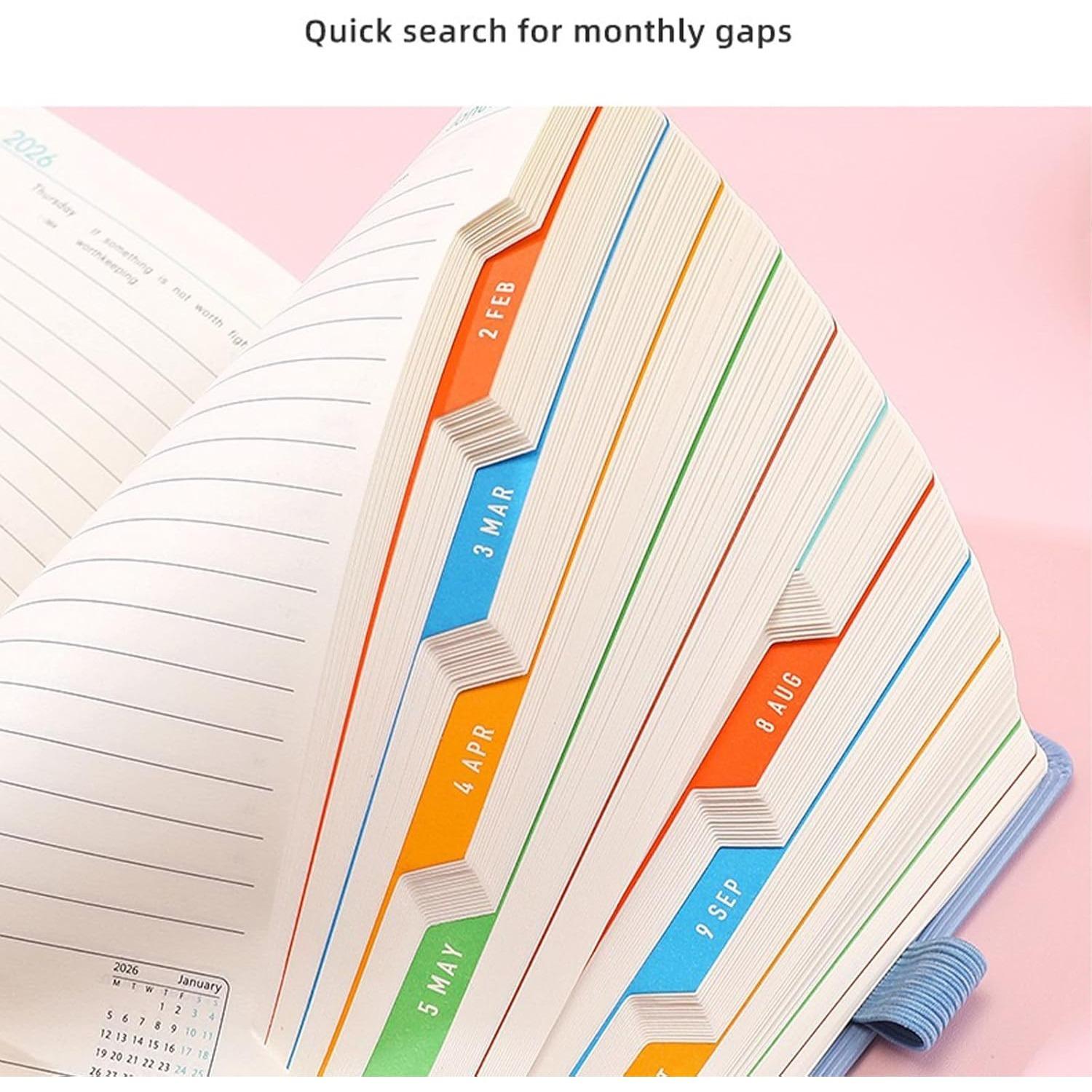 2026 New Schedule Book, Plan Book, Daily Planner, Productivity Planner, Weekly Planner, A5 Size, 5.7 Inches X 8.3 Inches, Efficiency Handbook, Belted Planner, Travel Notebook, Calendar