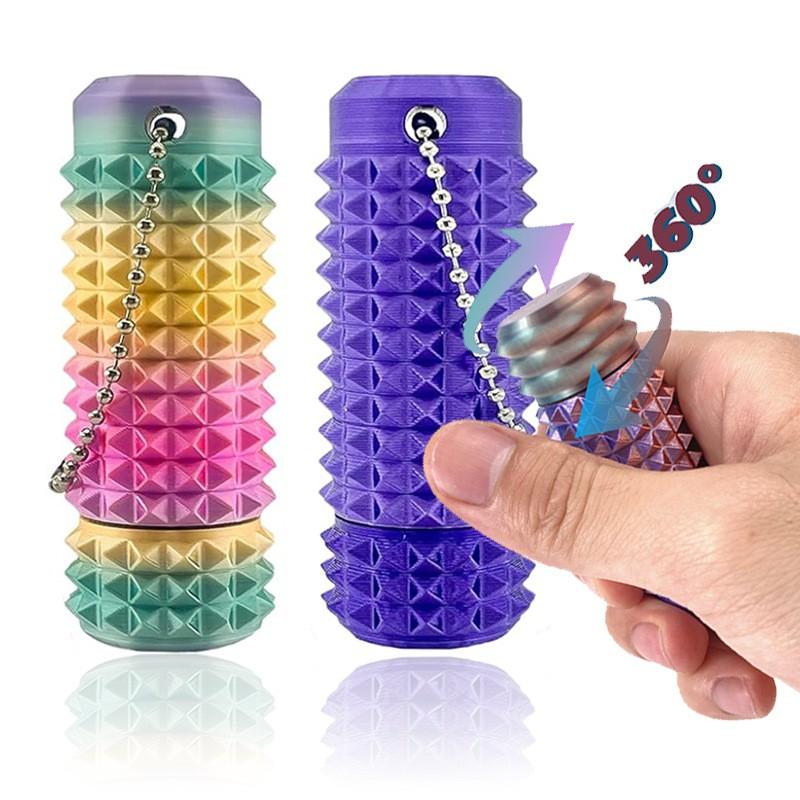 Little Ouchies Pain Fidget Toy, Rotatable Spiky Sensory Fidget for Anxiety Relief, 3D Printed Grippie Keychain for Focus & Stress Relief