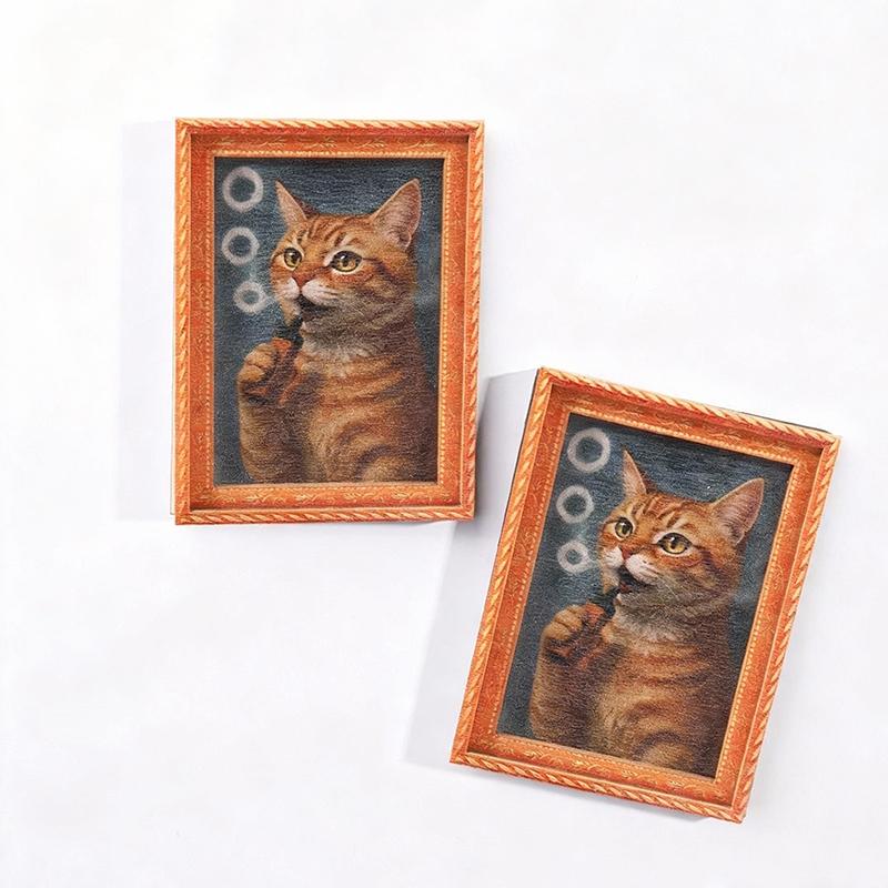 1pc Cute Cat Fridge Magnet, Wooden Refrigerator Magnet, Singing Orange Cat Soft Magnetic Refrigerator Decoration Sticker, Photo Frame Refrigerator Magnet Home, Office, Kitchen, Fridge Door, Cat-Themed Gift for Cat Lovers, Fridge Magnets Accessories